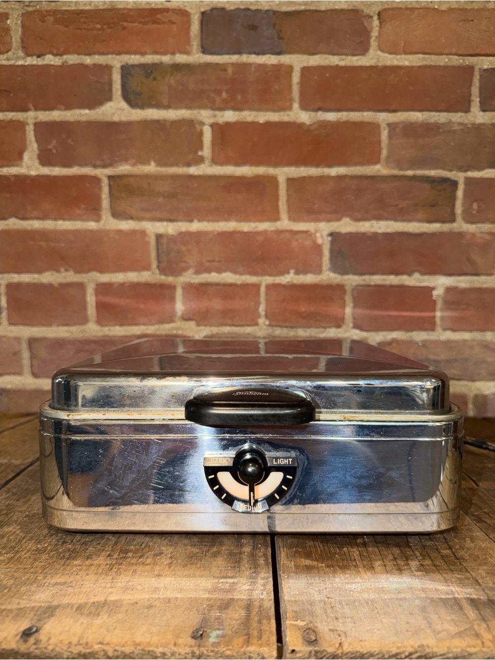 Vintage Sunbeam Waffle Baker and Grill Model CG-1 Chrome 4-Square Waffle Maker